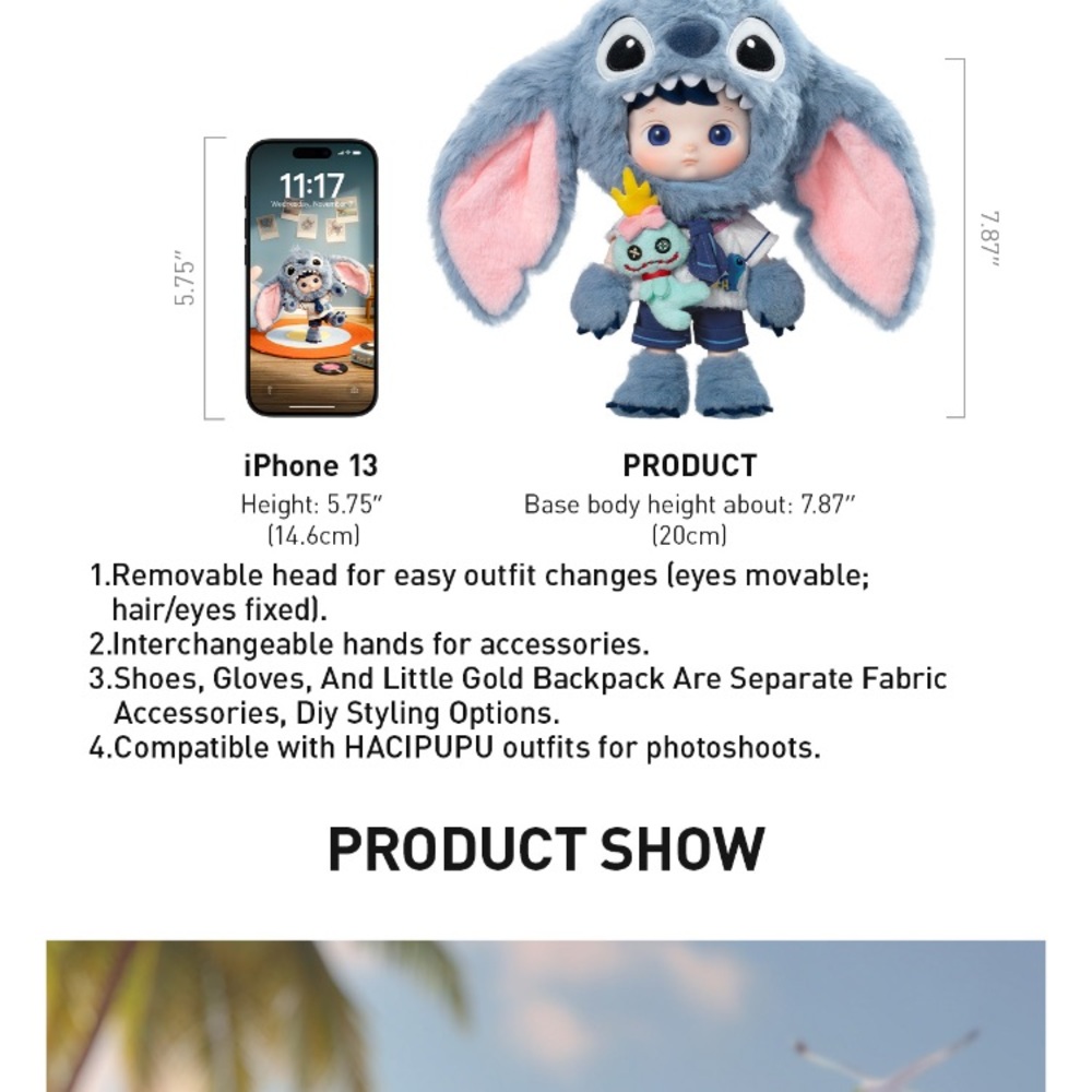 Pop Mart HACIPUPU STITCH 1/8 Doll Action Figure - Rare - Picture 9 of 9